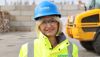 Iwona Korniluk, branch manager at a recycling facility, dressed in hi-vis protective gear, standing outside, talking about how they have managed to avoid accidents in 12 years. 